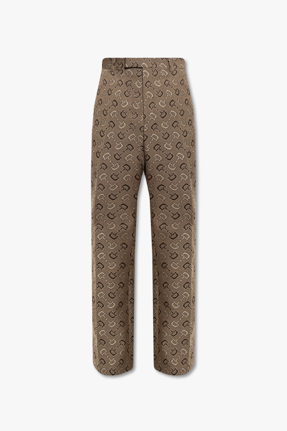 front trousers Gucci SchaferandweinerShops Azerbaijan Corset Rip Bootleg Jean Brown Patterned pleat